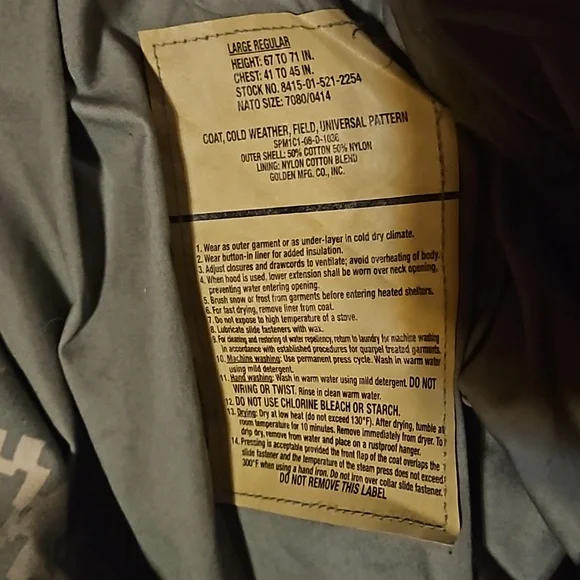 field jacket Mens  large regular Army issue. - Picture 2 of 8